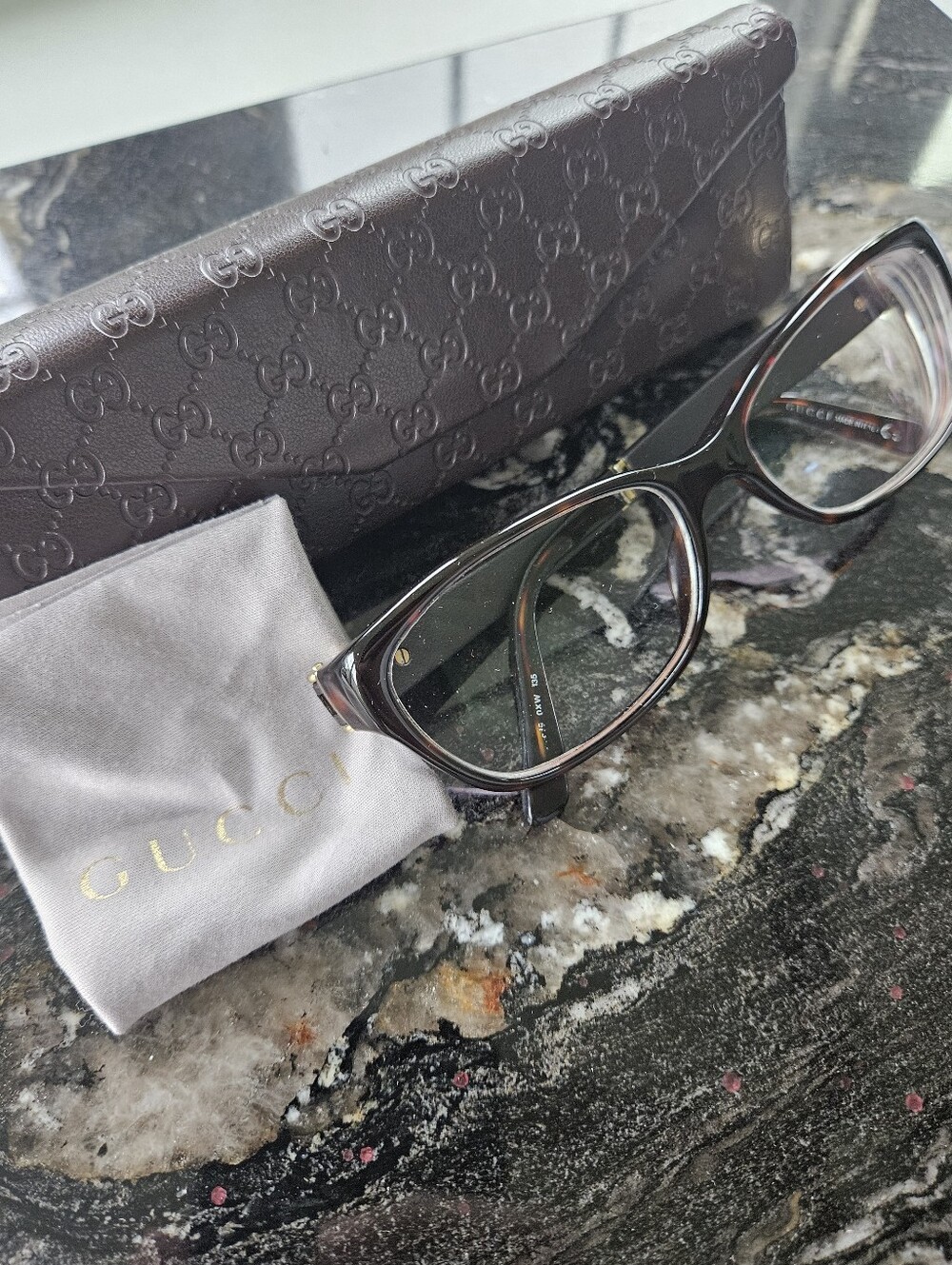 Gucci Brown Tortoise Shell Cat-Eye Eyewear No. 3639 OXB - Picture 2 of 10